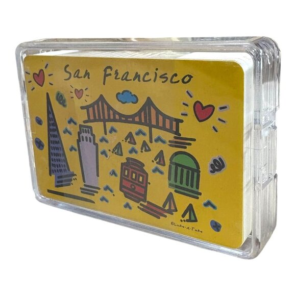 San Francisco Icons Souvenir Playing Cards in Case Luke-a-Tuke Golden Gate - Picture 3 of 8